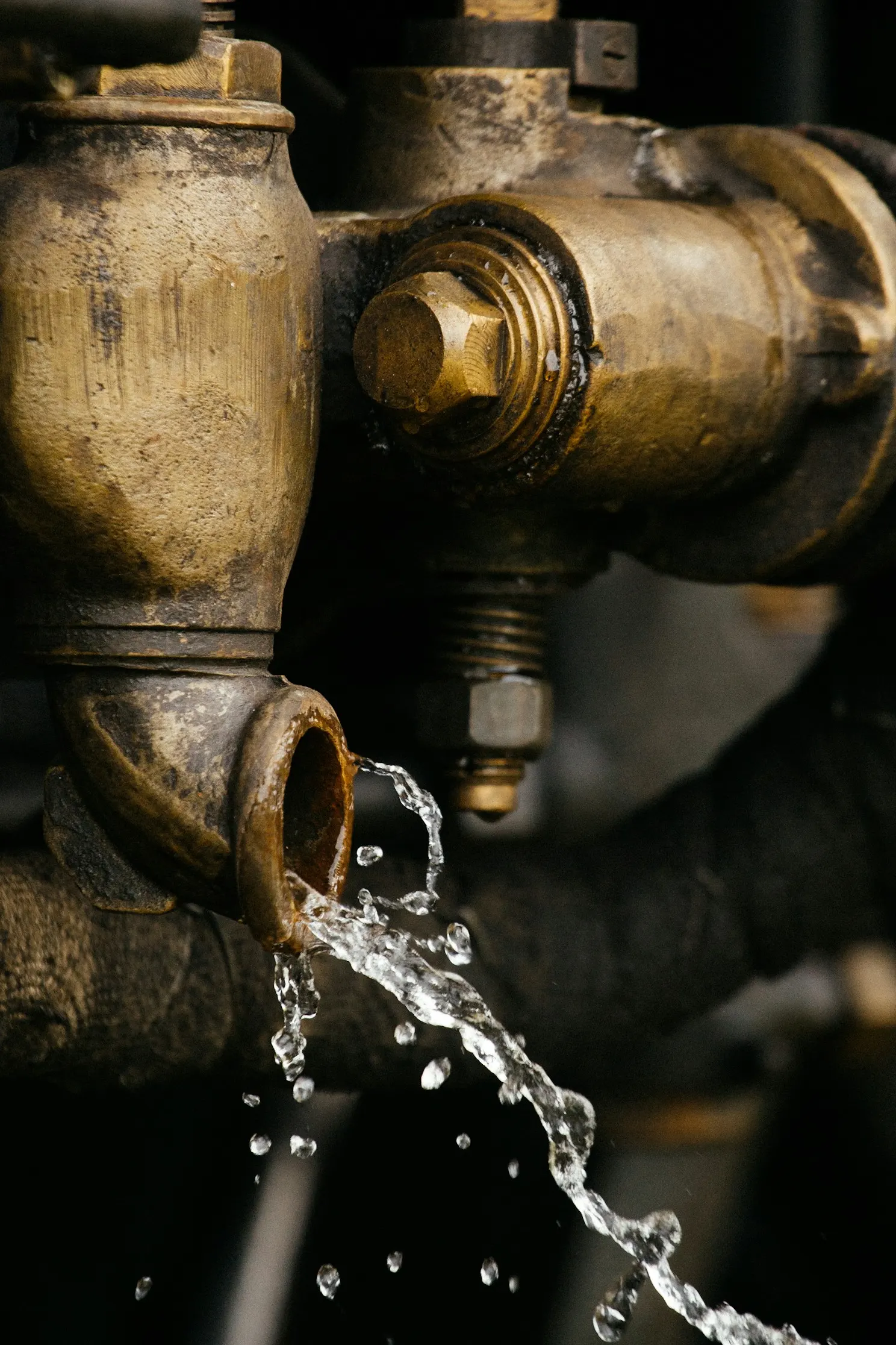 Plumbing leak — dripping water from a fixture
